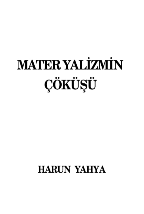 Materyalizmin Çöküşü